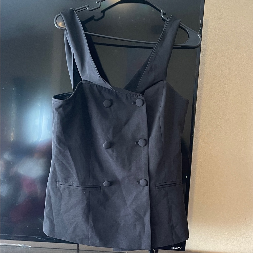 Fashion Nova Black Button Down Top